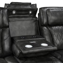 3-1-1 Seater Electric Air Leather Dark Grey Recliner Set-5
