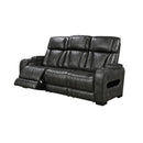 3-2-1 Seater Electric Air Leather Dark Grey Recliner Set-3