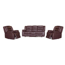 3+1+1 Seater Recliner Sofa In Faux Leather Lounge Couch in Brown-2