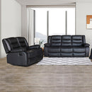 3+2 Seater Recliner Sofa In Faux Leather Lounge Couch in Black-1