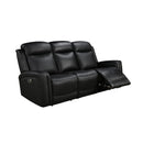 3-1-1 Seater Electric Leather/PVC Black Recliner Set-3