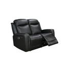 3-2-1 Seater Electric Leather/PVC Black Recliner Set-4