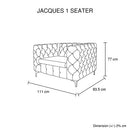 3+2+1 Seater Sofa Classic Button Tufted Lounge in Black Velvet Fabric with Metal Legs-6