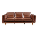 3+2+1 Seater Sofa Brown Leather Lounge Set for Living Room Couch with Wooden Frame-3