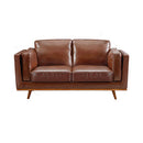 3+2+1 Seater Sofa Brown Leather Lounge Set for Living Room Couch with Wooden Frame-4