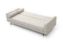 Sofa Bed 3 Seater Button Tufted Lounge Set for Living Room Couch in Fabric Beige Colour-4