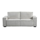Reno 3 Seater Sofa Beige Colour Fabric Upholstery Wooden Structure Knock Down Feature In Back & Arms-2