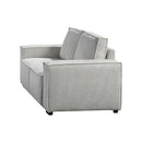 Reno 3 Seater Sofa Beige Colour Fabric Upholstery Wooden Structure Knock Down Feature In Back & Arms-3