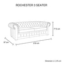 3 Seater Genuine Leather Upholstery Deep Quilting Pocket Spring Button Studding Sofa Lounge Set for Living Room Couch In Brown Colour-6