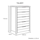 Tallboy with 5 Storage Drawers Natural Wood like MDF in Oak Colour-6