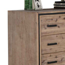 Tallboy with 5 Storage Drawers Solid Acacia Wooden Frame in Silver Brush Colour-3