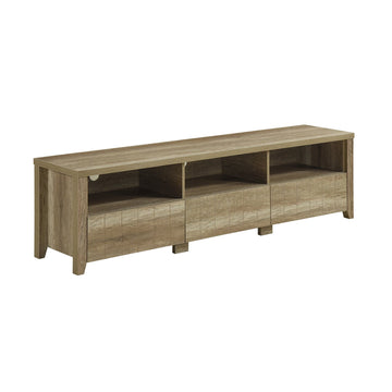 TV Cabinet 3 Storage Drawers with Shelf Natural Wood like MDF Entertainment Unit in Oak Colour - 0