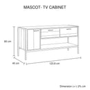 TV Cabinet with 2 Storage Drawers Cabinet Natural Wood Like Particle board Entertainment Unit in Oak colour-6