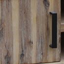 TV Cabinet with 2 Storage Drawers Cabinet Solid Acacia Wooden Entertainment Unit in Sliver Bruch Colour-3