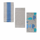 Home Oasis Set of 3 Printed Cotton Rich Tea Towels 50 x 70 cm Whale Grey-1