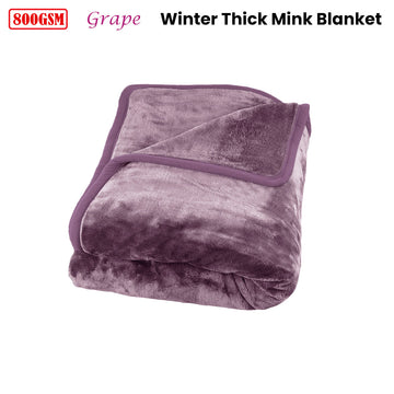 J Elliot Home 800GSM Luxury Winter Thick Mink Blanket Grape King - 0