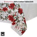 100% Cotton Ashdene Poinsettia Festive Christmas Holiday Tablecloth 150 x 230 cm-2