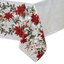 100% Cotton Ashdene Poinsettia Festive Christmas Holiday Tablecloth 150 x 300 cm-1