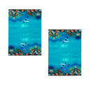 Ashdene Set of 2 Playful Dolphins Cotton Kitchen Tea Towels 50 x 70 cm Reef Exploring-1