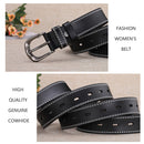 Classic Leather Belts for Women, Joyreap Genuine Leather Womens Belts Alloy Pin Buckle (Red)-2