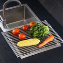 Kitchen Roll-Up Dish Drying Rack Foldable Drainer Over Sink 304-Stainless Steel(Medium:47*30cm)-5
