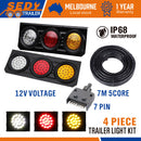 63 LED Trailer Tail Light Kit Pair Plug 7m 5 Core Wire 7 Pin Flat Plug Ute Set-2