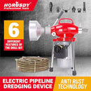 400W Drain Cleaner Electric Eel Rigid Plumbing Sewerage Pipe Machine 6 Cutters-2