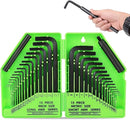 SWANLAKE 32PCS Hex Key Set, Allen Wrench Set Inch/Metric MM(0.7mm-10mm) SAE(0.028"-3/8)-1