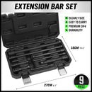 9Pcs Extension Bar Set 1/4" 3/8" 1/2" Black Drive Socket Auto Repairing-4