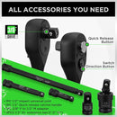 SWANLAKE 1/2" Drive Impact Socket Set, 66-Piece Standard SAE (3/8"-1-1/4") and Metric (8-24mm) Size, 6 Point, Cr-V, 1/2-Inch Drive Ratchet Handle, Drive Extension Bar, Impact Universal Joint-6