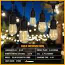 Solar Power 15 LED 18.2M Festoon String Lights Wedding Party WaterProof-6