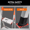 3 Step Ladder Multi Purpose Household Office Foldable Non Slip Aluminium[-5