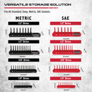 SEDY 8Pcs Magnetic Socket Organizer Tray Metric SAE Sockets Storage Holder Tool-7