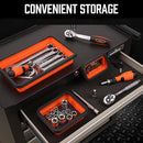 HORUSDY 3Pc Orange Magnetic Parts Tray Set Tool Trays Storage Organizer Screw-8