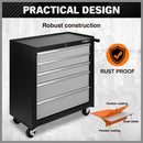HORUSDY 5 Drawer Tool Box Trolley Cabinet Storage Cart Garage Organiser Lockable-8