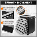 HORUSDY 7 Drawer Tool Box Trolley Cabinet Storage Cart Garage Organiser Lockable-9