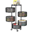 5 Tiers Kitchen Trolley Cart Wheels Round Vegetable Storage Holder Fruit Holder-1