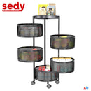 5 Tiers Kitchen Trolley Cart Wheels Round Vegetable Storage Holder Fruit Holder-2