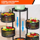5 Tiers Kitchen Trolley Cart Wheels Round Vegetable Storage Holder Fruit Holder-8