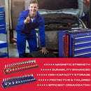 SEDY 2Pc 3/8" Drive Magnetic Socket Organizer Metric SAE Sockets Storage Holder-9