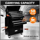 Black Tool Box 7 Drawer Chest Cabinet Trolley Toolbox Garage Storage Lockable Brake-5