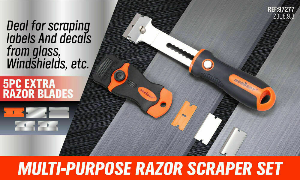 2Pc Putty Knife Set Multi-Purpose Scraper Spare Blades Paint Seal Remover Clean - 0