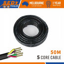 Trailer Cable 50M X 5 Core Wire Cable Automotive Boat Caravan Truck Coil V90 PVC-2