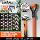 HORUSDY Spring Grip Mop & Broom Holder Wall Mounted Garden Tools Storage Clip-2