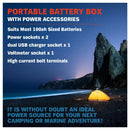 12V 100AH Deep Cycle Battery Box Portable Power Storage Marine Solar USB Camping-7