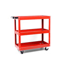 Tool Trolley 3-Tier Workshop Cart Rolling Steel Parts Storage Handyman 150KG Red-1