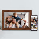 10.1 Inch Digital Picture Frame - 1280 * 800 HD WiFi Enabled with Load from Phone Capability, 32GB Memory Touch Screen  Photo  Display Brown-1