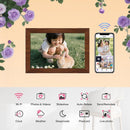 10.1 Inch Digital Picture Frame - 1280 * 800 HD WiFi Enabled with Load from Phone Capability, 32GB Memory Touch Screen  Photo  Display Brown-2