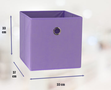 SORTI 33x33x27 CM White 6-Pack Foldable Storage Cubes - Fabric Bookcase Organizers for Toys and More - 0