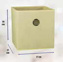 SORTI 27x28x27 CM Beige 8-Pack Foldable Storage Cubes - Fabric Bookcase Organizers for Toys and More-2